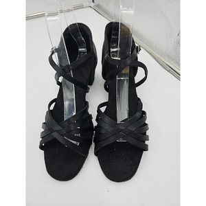 Womens Strappy Open Toe Dance Ballroom Tango Shoes Size EU39 1.75" Heels